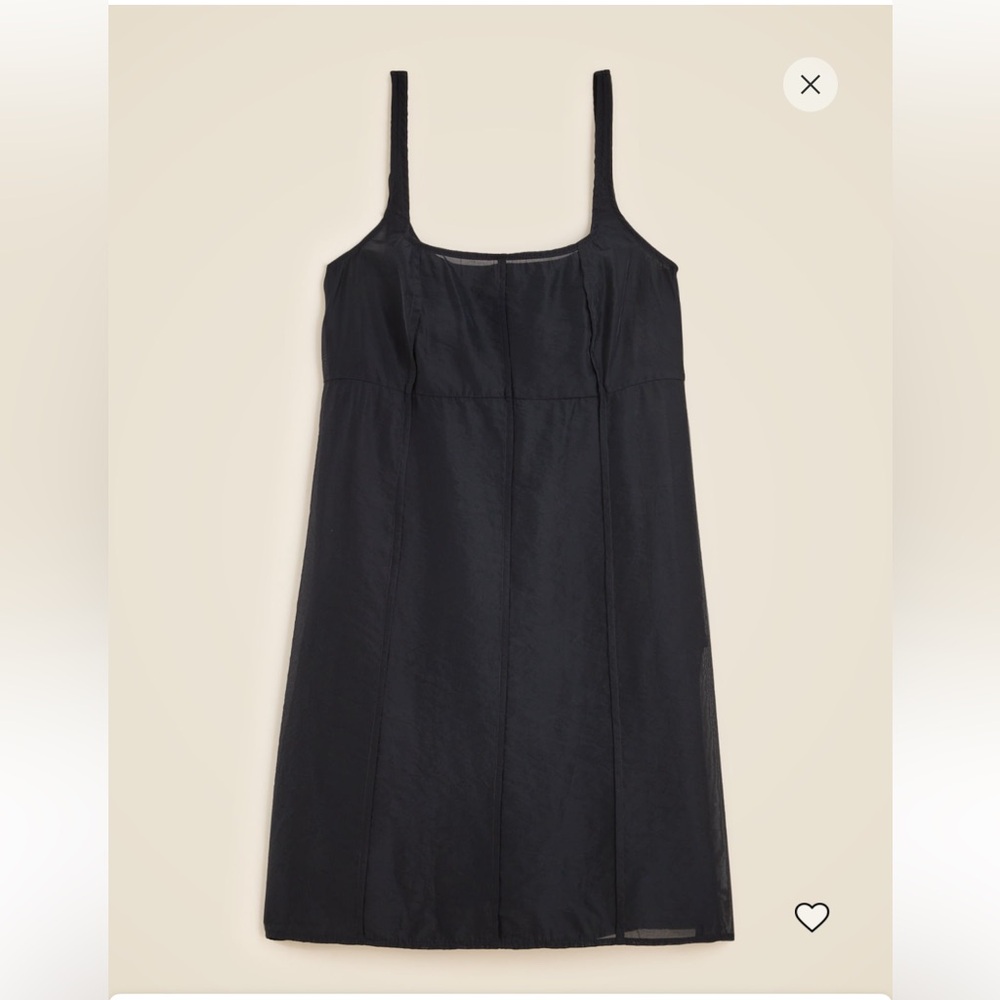 NWT J Crew Collection Sheer Organza Slip Dress in Black, 16